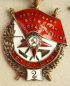 Order of the Red Banner-2A (Typ-4, Var-2, Art.-1, Nr.7.957),1A (Typ-4, Var-1, Nr.132.854)