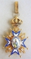 The Order of St. Sava brest star, 3 model,  the Holy One in green robe